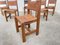 Leather and Elm Dining Chairs from Maison Regain, 1970s, Set of 6, Image 8