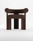 Collector Modern Cassette Chair Fully Upholstered in Bouclé Dark Brown Fabric by Alter Ego, Image 1