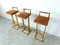 Brass Bar Stools from Belgo Chrom / Dewulf Selection, 1970s, Set of 3 5