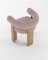 Chaise Cassette Collector Moderne en Tissu Bouclé Rose par Alter Ego 4