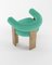 Collector Modern Cassette Chair in Bouclé Teal Fabric by Alter Ego 4