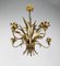 Italian Gold Metal Ceiling Lamp by Hans Kögl, 1970s, Image 1