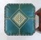 Tabouret Hocker aus handgeschnitztem Holz & besticktem Leder, 1950er, 3er Set 3