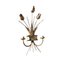 Gilt Metal Wall Sconces with Flowers, Set of 2 2
