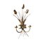 Gilt Metal Wall Sconces with Flowers, Set of 2, Image 2