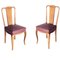 Art Deco Side Chairs in Blond Walnut Wood by Osvaldo Borsani for Atelier Borsani Varedo, 1930s, Set of 2 1