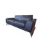 Italian Modern 2-Seater and 3-Seater Sofas in Black Leather with Chrome Legs from Roche Bobois, Set of 2 3