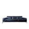 Italian Modern 2-Seater and 3-Seater Sofas in Black Leather with Chrome Legs from Roche Bobois, Set of 2 5