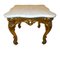 Mesa auxiliar Luis XVI antigua de madera tallada dorada con tablero de mármol, Imagen 3
