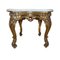Mesa auxiliar Luis XVI antigua de madera tallada dorada con tablero de mármol, Imagen 4