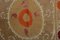 Tovaglia vintage Suzani e attaccatura di parete - Autentica arte tessile uzbeka marrone chiaro e marrone per la decorazione domestica 4 x 410, Immagine 6