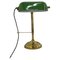 Art Deco Brass Banker Table Lamp, Former Czechoslovakia, 1930s, Image 1