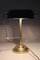 Art Deco Brass Banker Table Lamp, Former Czechoslovakia, 1930s 16