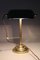 Art Deco Brass Banker Table Lamp, Former Czechoslovakia, 1930s, Image 16