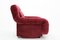 Fauteuil en Velours Rouge, Italie, 1970s 4