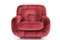 Fauteuil en Velours Rouge, Italie, 1970s 2