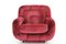 Lounge Chair in Red Velvet, Italy, 1970s 2
