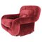 Lounge Chair in Red Velvet, Italy, 1970s 1