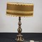 Brass & Metal Table Lamp with Circular and Low Fabric Shade 2