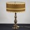 Brass & Metal Table Lamp with Circular and Low Fabric Shade 5
