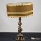 Brass & Metal Table Lamp with Circular and Low Fabric Shade 3