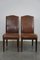 Cognac Sheep Leather Dining Chairs with a Patina, Set of 4 1