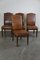 Cognac Sheep Leather Dining Chairs with a Patina, Set of 4 3