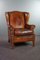 Cognac Ear Armchair in Sheep Leather with Decorative Nails 1