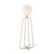White Glass and Golden Metal Floor Lamp by Thai Natura, Image 2