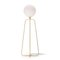 White Glass and Golden Metal Floor Lamp by Thai Natura, Image 4