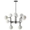 White Glass and Black Metal Ceiling Lamp by Thai Natura, Image 1