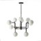 White Glass and Black Metal Ceiling Lamp by Thai Natura, Image 2