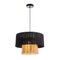 Black Fabric and Natural Jute Ceiling Lamp by Thai Natura 2