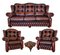 Chesterfield Leather Living Room Set, 1970s, Set of 4 1