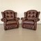 Chesterfield Suzanne Brown Leather Living Room Set, 1970s, Set of 3 7