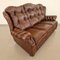 Mobilier de Salon Chesterfield Suzanne en Cuir Marron, 1970s, Set de 3 5