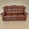 Chesterfield Suzanne Brown Leather Living Room Set, 1970s, Set of 3 3