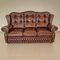 Mobilier de Salon Chesterfield Suzanne en Cuir Marron, 1970s, Set de 3 3