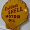 Golden Shell Motor Oil Enameled Plaque, 1950s 3