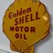 Goldene Shell Motoröl emaillierte Plakette, 1950er 3