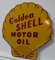 Goldene Shell Motoröl emaillierte Plakette, 1950er 2