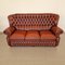 Chesterfield Wohnzimmer Set aus Leder, 1970er, 3er Set 3