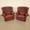 Chesterfield Wohnzimmer Set aus Leder, 1970er, 3er Set 8