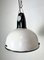 Lámpara colgante industrial soviética de esmalte blanco, años 60, Imagen 5