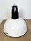 Lámpara colgante industrial soviética de esmalte blanco, años 60, Imagen 11