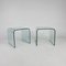 Waterfall Side Tables attributed to Angelo Cortesi for Fiam, Italy, 1980s, Set of 2 1