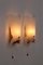 Glass Wall Lamps with Brass Details from Kalmar, 1950, Set of 2, Image 4