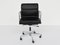 Black Leather Desk Armchair Mod. Soft Pad Ea217 by Charles & Ray Eames for Vitra, 1969 3