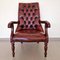 Chesterfield Lounge Armchair with Genuine Leather, 1960s 2