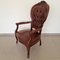 Antique Neo-Baroque Mahogany and Leather Armchair, 1950s, Image 4